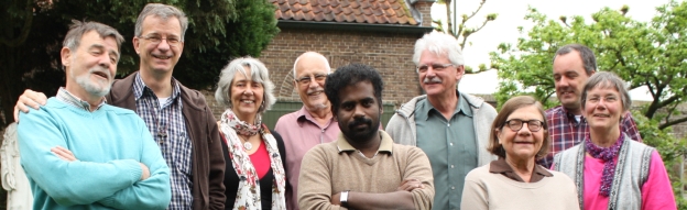 V.l.n.r. Bram van Leeuwen, Fer van der Reijken, Marja Maliepaard, John Houtbraken, Sekar Vellaisamy, Janus Kolen, Els Henrichs, Jacco Heldens, Marjo van Weel-Schmeits.